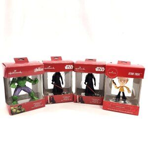 Hallmark Christmas Ornament LOT Avengers Hulk Star Wars Kylo Trek Captain Kirk